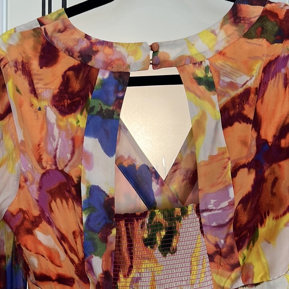 Anthropologie maeve silk Deloria watercolor floral dress size 0 - Picture 6 of 8